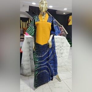 Beautiful Caftan/Kaftan Bubu Dress. Adire